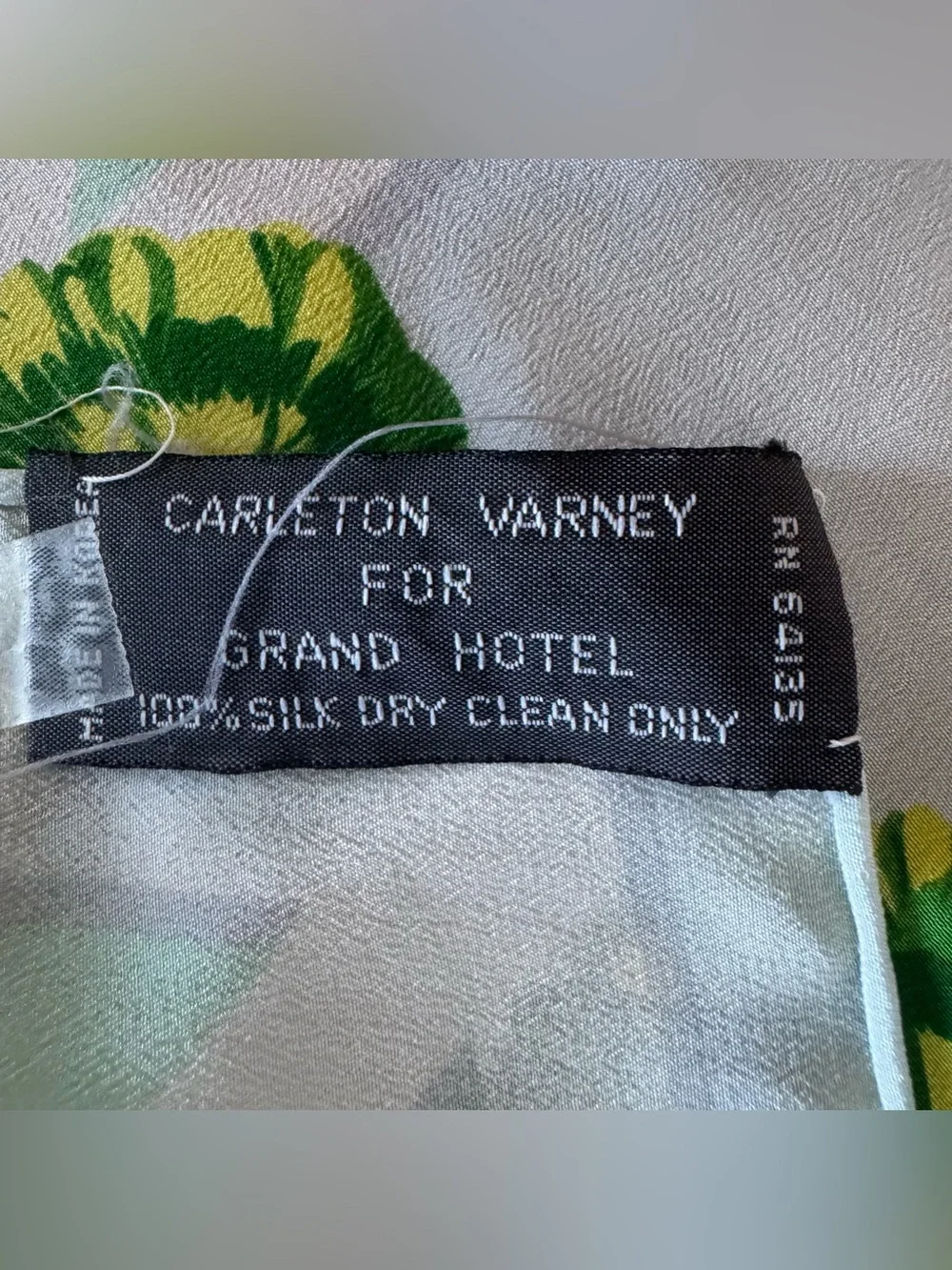 Carleton Varney for Grand Hotel 100% Silk Floral Scarf Mackinac Island Signed